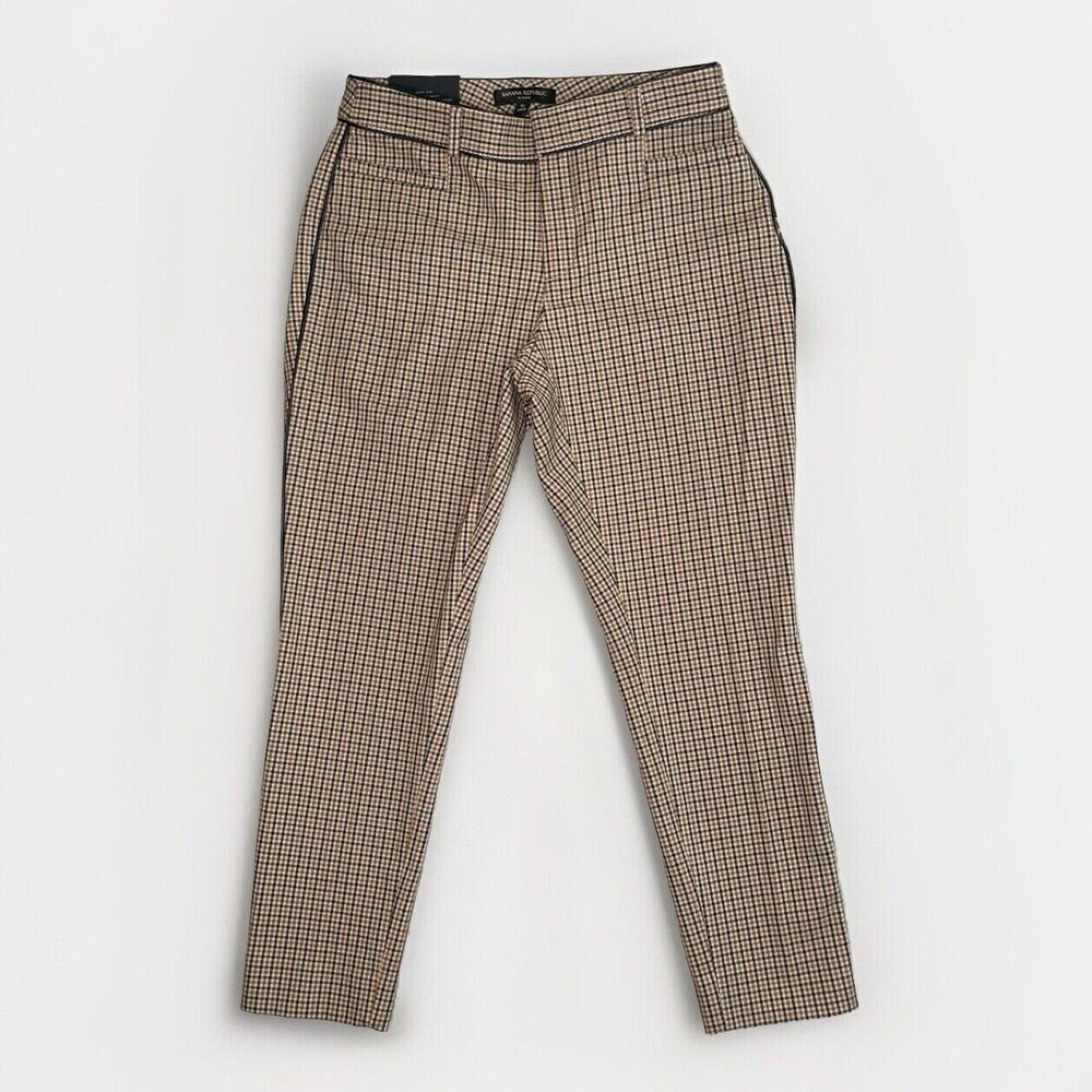 Banana Republic Sloan Ankle Pants Women’s Size 2S High Rise Check Plaid Curvy